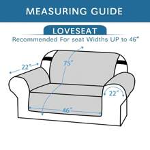Reversible Sofa Cover Couch Slipcover Water-Repellent Anti-Slip Washable Armchair Loveseat Sofa With Elastic Strap Furniture Protector For Pet Dog - Cà phê nâu - Xem 11