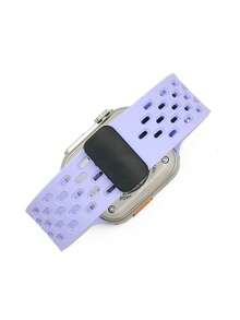 運動型硅膠通氣磁吸折疊手錶帶 - 橘色 - 查看 3