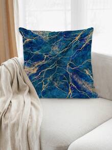 1 Miếng Màu ngọc lam & Hoa văn đá cẩm thạch Với Vàng & Long lanh Nhung Vỏ gối , Mềm mại thoáng khí Nắp đệm Đối với Ô tô/xe hơi , Sofa , Giường 18x18 Inch Không có Đổ đầy - đá cẩm thạch vàng xanh B - Xem 1