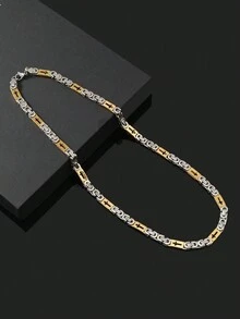 1條豪華搖滾風格鋼鍊頸鍊 - 彩色 - 查看 2