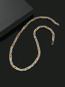 1條豪華搖滾風格鋼鍊頸鍊 - 彩色 - 查看 3