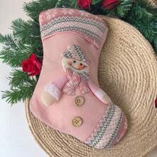 Bota Navideña con decoración Mediana - Rosa - Ver 1