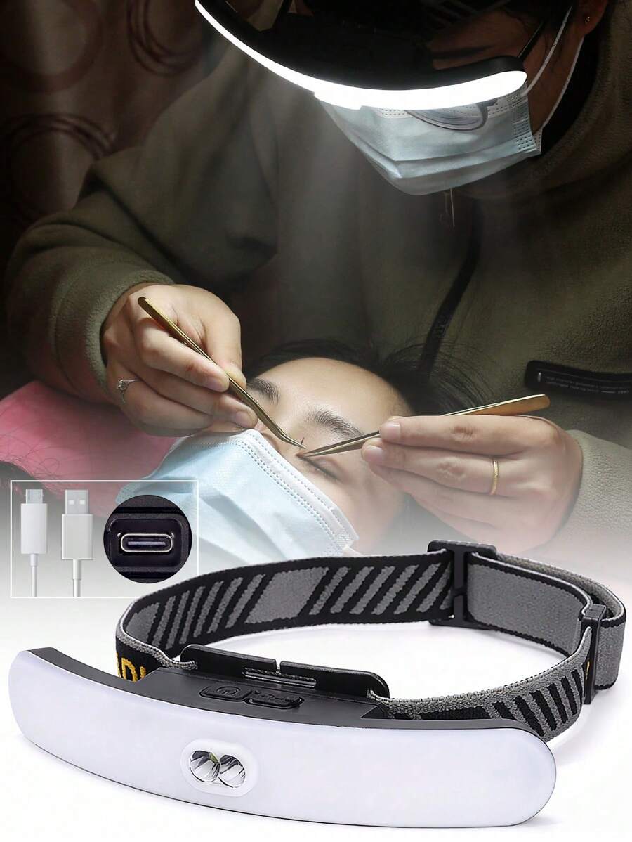 HMQ beauty 1pc Led Beauty Lamp For Eyelash Extension, Beauty Tattoo, Ear Cleaning, Usb Portable Headlight