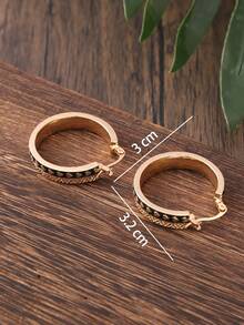 1對時尚夏威夷風格鋅合金金色心形裝飾耳夾,適用於女性、女孩 - 絕佳的街頭穿搭或派對禮物