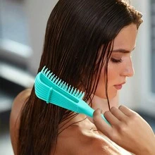 1pc Pink Octopus Hair Comb For Women, Multi-functional Styling Elastic Massage Comb, Plastic & Anti-static - Dusty Pink - View 6
