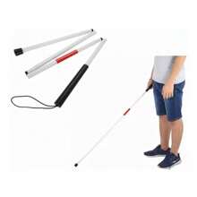 Baston Para Invidente Ciego Plegable Ajustable C/reflejante - Blanco y Negro - Ver 2