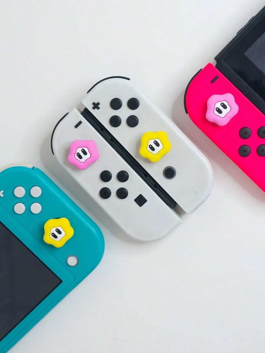 1 Set Of 4pcs Adjustable Game Controller Joystick Cap, Soft, Comfortable, Non-Slip Silicone Pad, Compatible With Switch, Switch OLED, Switch Lite - Multicolor - View 1