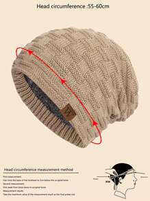 1pc Men's Winter Warm Knit Hat With Thermal Lined And Windproof Design, Suitable For Travel And Daily Wear Beanie Fall Outfit - Khaki - View 4