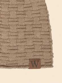 1pc Men's Winter Warm Knit Hat With Thermal Lined And Windproof Design, Suitable For Travel And Daily Wear Beanie Fall Outfit - Khaki - View 3