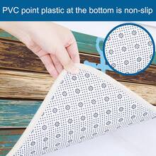 1set/3pcs Multicolor Wood Board & Sea Shell Pattern Bathroom Rug Set (Rectangle Mat, U-Shaped Mat, Oval Toilet Lid Cover) For Home Toilet, Washroom And Bathroom - Multicolor - View 6