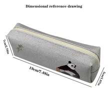 1pc Cute Cat Inspired Ins Large Capacity Eight-angle Pencil Box With Fabric Texture And Simple Cartoon Pencil Case For Students - Blue - View 6