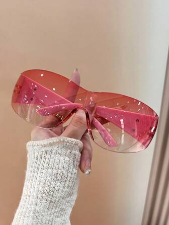 1 par de gafas de moda sin montura envolventes unisex para uso diario casual, accesorios de playa para mujeres, para el verano, la playa, el aire libre y los viajes