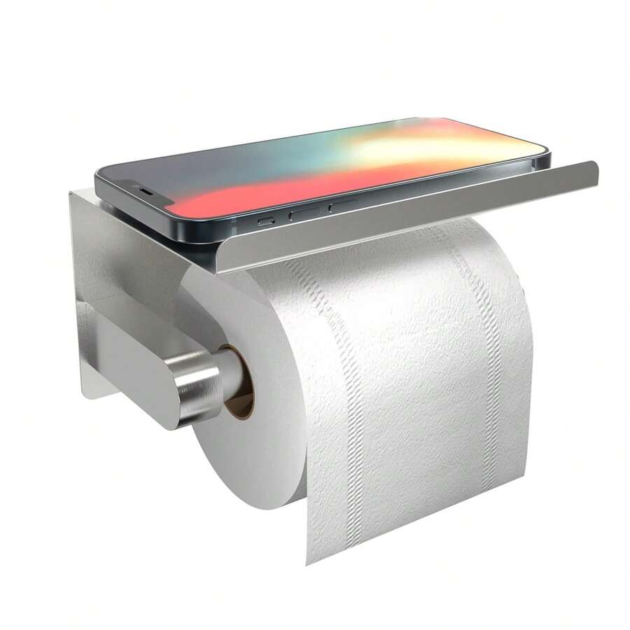 1pc Silver Paper Towel Holder - Silver - View 1