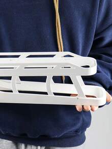 1set/1pc/refrigerator Shelf Style Double Layer Egg Dispenser/storage Rack/white - White - View 8