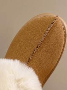 Giày bốt đi tuyết đế dày cho nữ, mùa thu/đông Hàng mới với đế dày 4,5cm và thiết kế đế trượt, thoải mái, ấm áp, nhẹ, chống trượt, chỉ khâu Giày mùa đông có thêm lông tơ, có sẵn cỡ lớn, kiểu Châu Âu Và phong cách Mỹ, - Màu Khaki - Xem 4