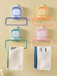 件創意兒童毛巾架浴室毛巾架，盆，無痕，可愛外星人形狀，防水毛巾桿