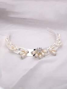 1 件套女式波西米亞風格珍珠合金裝飾髮帶適合婚禮和派對