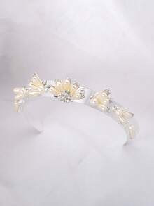 1 件套女式波西米亞風格珍珠合金裝飾髮帶適合婚禮和派對