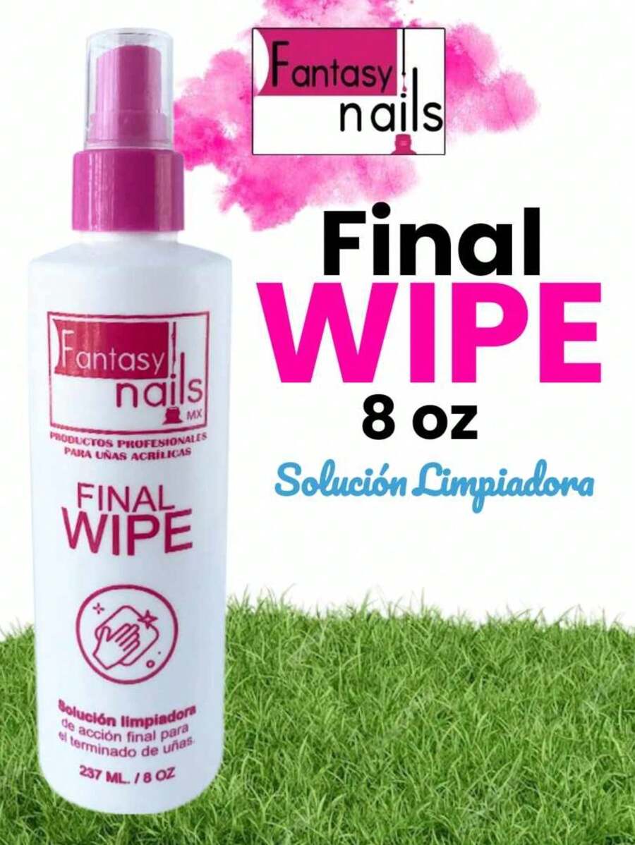 8 Oz FINISH SOLUTION /FINALl WIPE Final Action Nail Finish Cleaner Solution - White - View 1