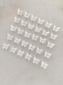 10pcs White Transparent Butterfly Shaped Ab Color Hair Clips For Princess Party - Multicolor - View 4