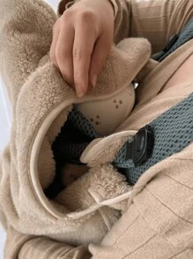 WholeNight 1 件裝嬰兒車防風罩可愛小熊刺繡保暖毯便攜式新生兒背帶毯適合男孩和女孩,適合秋冬戶外活動