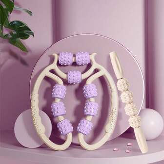 1pc Nine-wheel Leg Massager, Roller Massage Tool For Leg Muscle Relaxation, Fitness Yoga Auxiliary