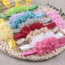10 Peças Conjunto de Faixas de Cabeça Infantil em Forma de Flor Nevada de Chiffon, Adereços de Fotografia, Presentes de Aniversário, Amor no Dia dos Namorados