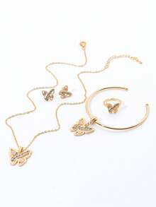 5 件組女孩可愛獨角獸設計 Diy 珠寶套裝,帶有花、蝴蝶和油滴設計,包括項鍊、手鍊、戒指和耳環,送給好朋友的完美禮物