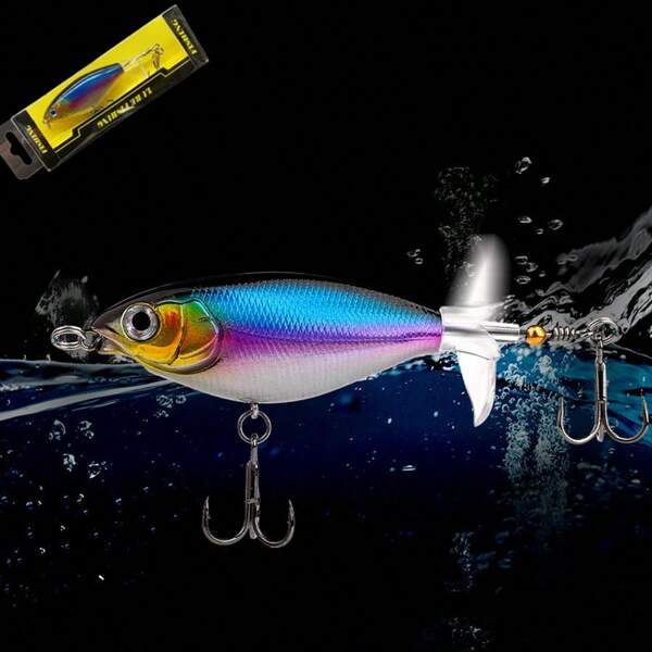 1 Pezzo Esca Da Pesca - Esca Dura Con Coda Rotante A Galleggiamento Superiore Per Esche Da Nuoto Che Affondano Lentamente Ed Effettiva Pesca