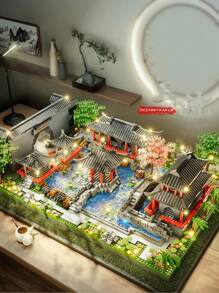 Bloques de construcción educativos de Nanoblock al por mayor para niños y niñas. Presenta las puertas del Jardín Clásico de Suzhou con arquitectura de estilo chino, sin luces. Decoración para la habitación