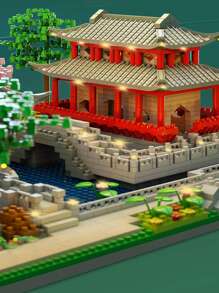 Bloques de construcción educativos de Nanoblock al por mayor para niños y niñas. Presenta las puertas del Jardín Clásico de Suzhou con arquitectura de estilo chino, sin luces. Decoración para la habitación