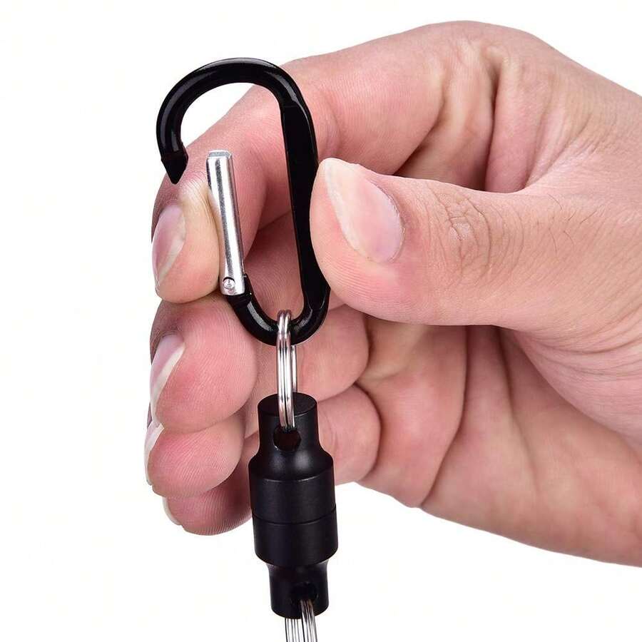 Double Magnetic Card Ring Hook - Black - View 1