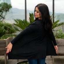 Fashion Cardigan For Women. - Black - View 2