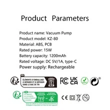 1入組電動真空封口機套件,可用於食品真空保鮮,帶有led屏幕的集成瓶口密封機,寬口常規口瓶密封機包括10個瓶蓋-黑色 - 黑色 - 查看 9