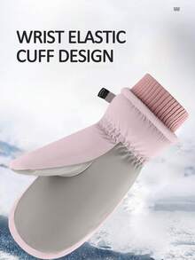 1 đôi Mùa Đông Dày ấm áp Găng tay Cho chạy bộ , Cưỡi , Khỏe mạnh , Trượt tuyết - Hồng - Xem 7