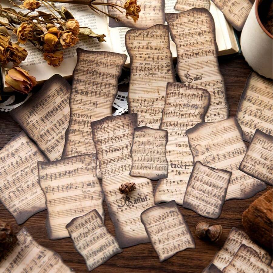 45 sheets Vintage Scrapbook Paper Non-sticky Scrapbooking Kit For Junk Journal - Coffee Brown - View 1