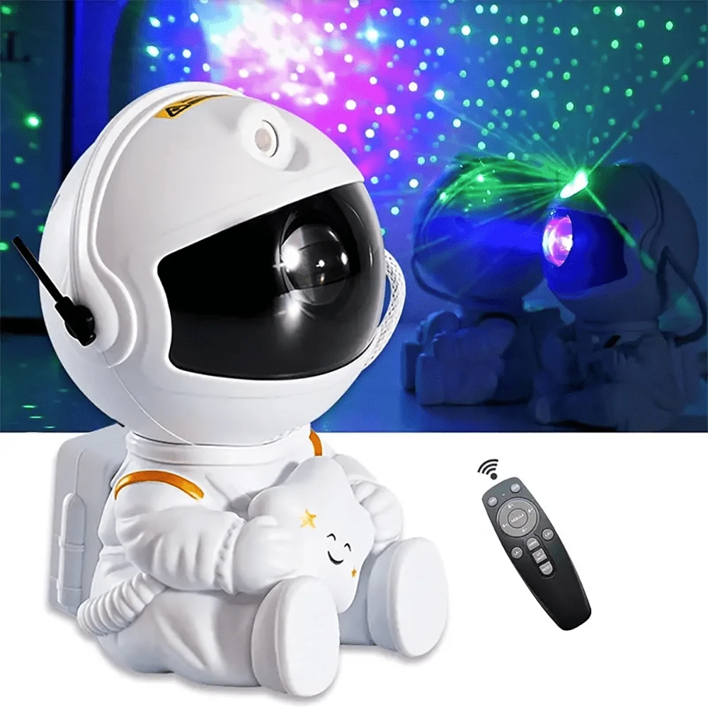 Astronaut Star Projector, Nebula Starry Lights With Remote Control/Timer, Galaxy And Star Projector, Suitable For Children, Bedrooms, Living Room, Christmas Gift - White - View 1