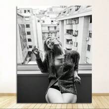 1 幅北欧黑白海报帆布画性感时尚女性墙面艺术摄影印刷品抽象墙面装饰客厅画 - A 無框 - 查看 1