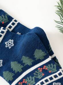 5雙兒童聖誕襪,可愛印花女孩襪子,時尚的聖誕節裝飾禮物 - 彩色 - 查看 7