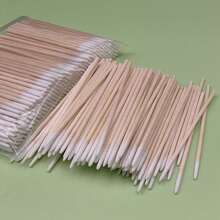 100入組雙頭/300入組單頭木質永久化妝紋身筆,長7cm,適合作為個人清潔工具 - 白色 - 查看 4