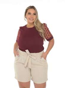 Plus Size Shorts - Màu be - Xem 1