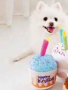 1入貓狗生日蛋糕毛絨玩具 - 彩色 - 查看 5