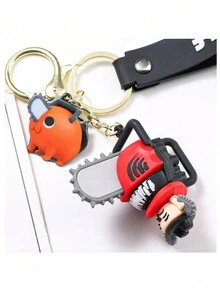 Demon/ Anime Mini Figure Accessory Keychain - 黑色 - 查看 2