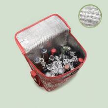 1pc Large Capacity Insulated Picnic Lunch Bag With Pink Pattern, Ideal For Outdoor Camping, Suitable For Students' Lunch BoxBack To School Lunch Kit School Stuff For School Lunch Box Bag Home Essentials Back To School Supplies - Coral Pink - View 4