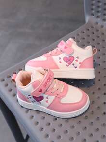 女孩拼接時尚休閒運動鞋,舒適防滑鞋底 - 粉色 - 查看 3