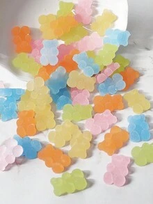 18件可爱小熊软糖美甲饰品树脂熊可爱配饰DIY韩式美甲饰品情人节美甲用品