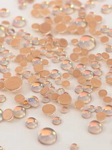 美亚德彩色美甲水晶钻米色各种尺寸平底套装秋冬美甲饰品配件DIY指甲饰指甲宝石美甲用品指甲 - 咖啡棕 - 查看 3