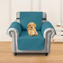 Reversible Sofa Cover Couch Slipcover Water-Repellent Anti-Slip Washable Armchair Loveseat Sofa With Elastic Strap Furniture Protector For Pet Dog - Teal Blue - View 3
