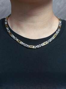 1條豪華搖滾風格鋼鍊頸鍊 - 彩色 - 查看 4