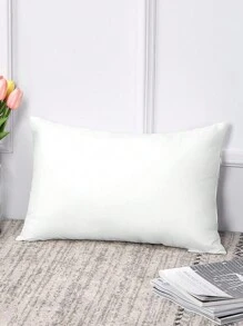 1pc White Waist Pillow Core, Casual Simple Style Soft Fluffy Lumbar Cushion, For Office, Home, Living Room, Sofa Decoration And Support, Bedding, Pillows For Bed, Pillow Inserts